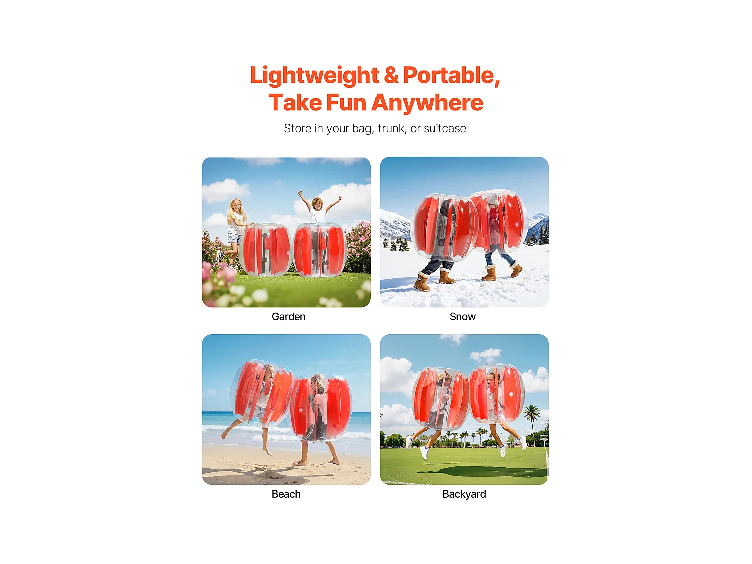 Globos de Parachoques Inflables SucceBuy (2 Piezas) 0,9 m, Bolas de Colisión Robusta de PVC de 0,3 mm de Espesor con Rayas Rojas, Ideales para Juegos