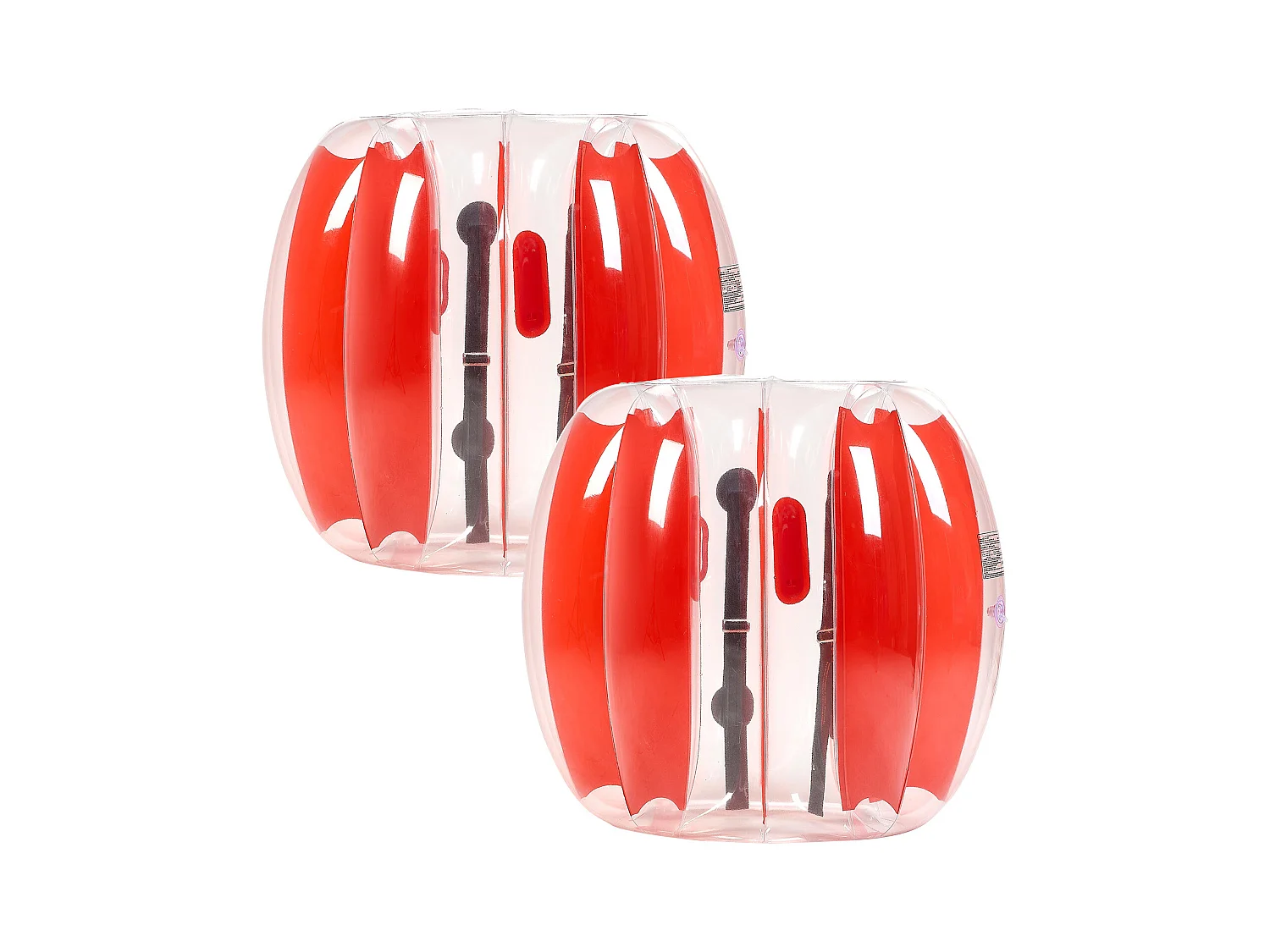 Globos de Parachoques Inflables SucceBuy (2 Piezas) 0,9 m, Bolas de Colisión Robusta de PVC de 0,3 mm de Espesor con Rayas Rojas, Ideales para Juegos