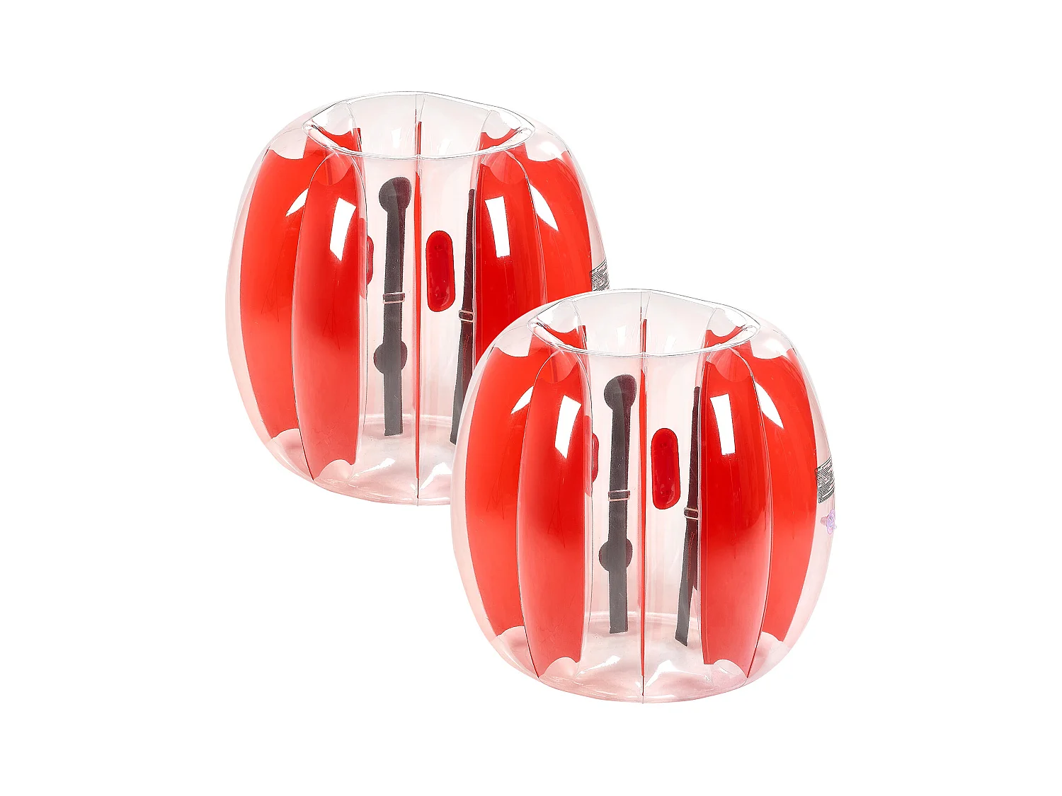 Globos de Parachoques Inflables SucceBuy (2 Piezas) 0,9 m, Bolas de Colisión Robusta de PVC de 0,3 mm de Espesor con Rayas Rojas, Ideales para Juegos