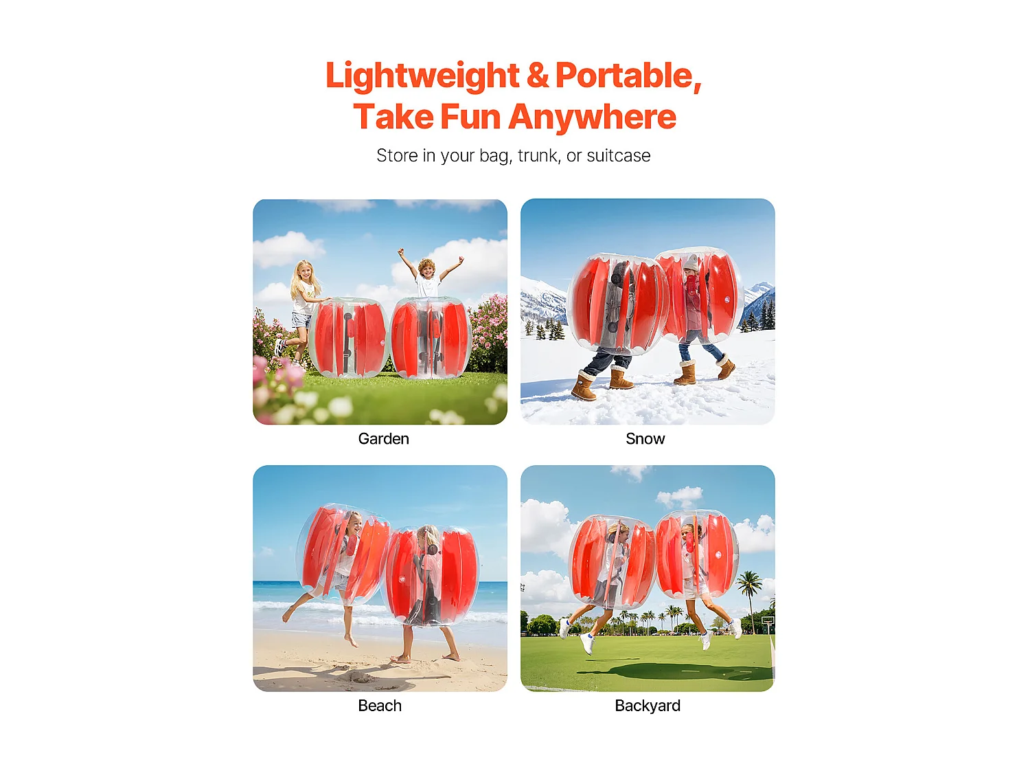 Ballons Pare-Chocs Gonflables SucceBuy (2 Pièces) 0,9 m, Balles de Collision Robuste en PVC de 0,3 mm d'Épaisseur avec Rayures Rouges, Idéales pour les Jeux