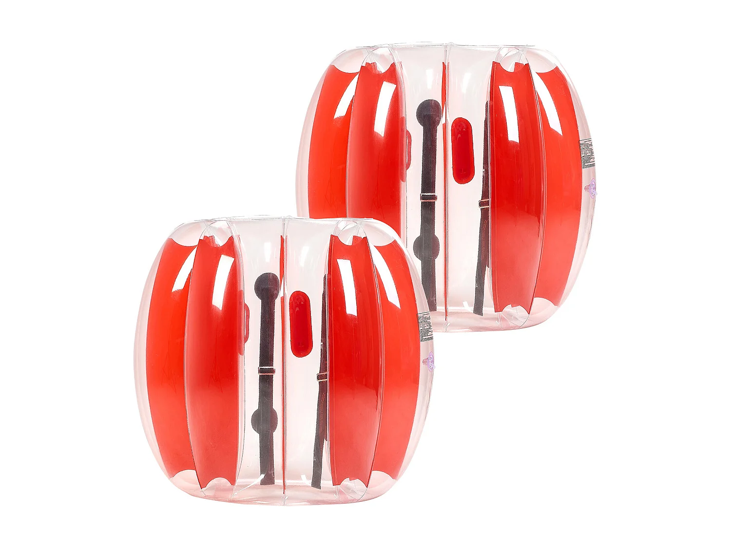Ballons Pare-Chocs Gonflables SucceBuy (2 Pièces) 0,9 m, Balles de Collision Robuste en PVC de 0,3 mm d'Épaisseur avec Rayures Rouges, Idéales pour les Jeux