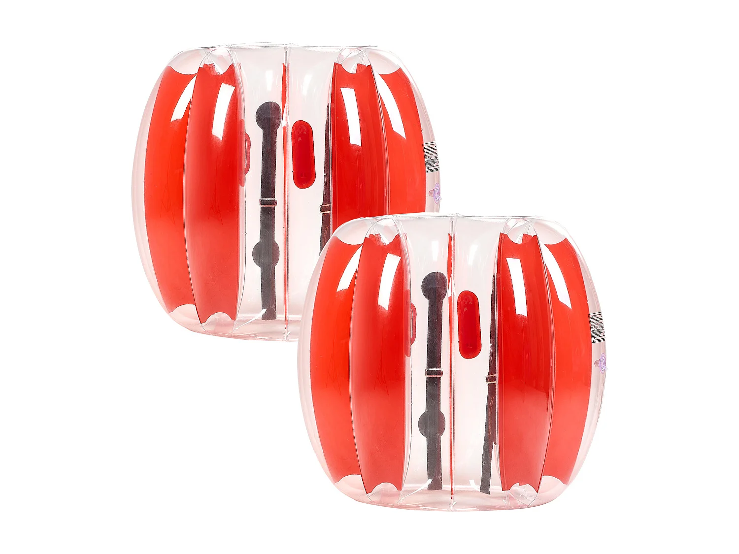 Ballons Pare-Chocs Gonflables SucceBuy (2 Pièces) 0,9 m, Balles de Collision Robuste en PVC de 0,3 mm d'Épaisseur avec Rayures Rouges, Idéales pour les Jeux