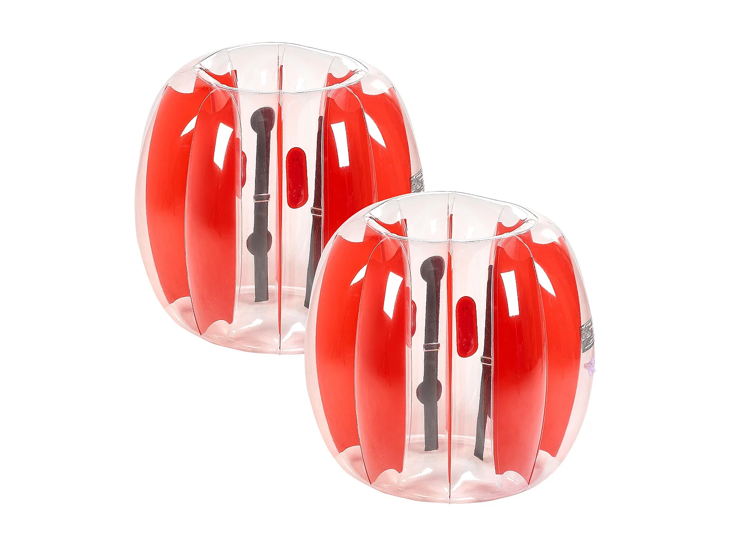 Ballons Pare-Chocs Gonflables SucceBuy (2 Pièces) 0,9 m, Balles de Collision Robuste en PVC de 0,3 mm d'Épaisseur avec Rayures Rouges, Idéales pour les Jeux