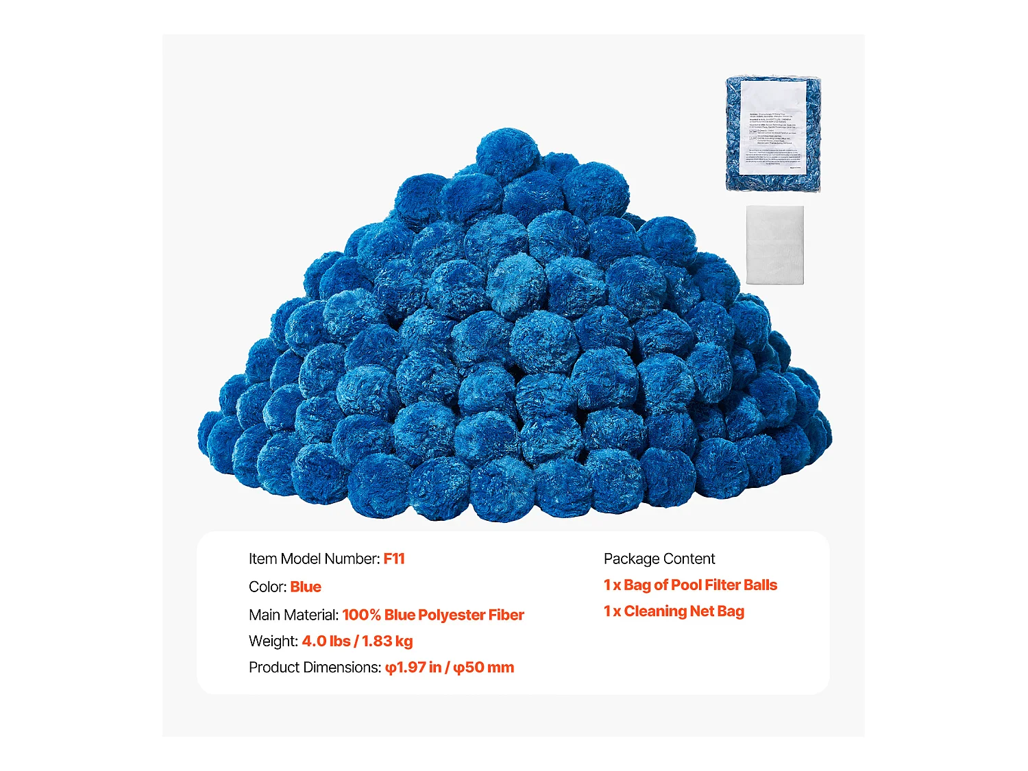 Boules Filtrantes pour Piscine, SucceBuy Boules Filtrantes pour Piscine 1.83 kg Bleues pour Filtre à Sable pour Piscine