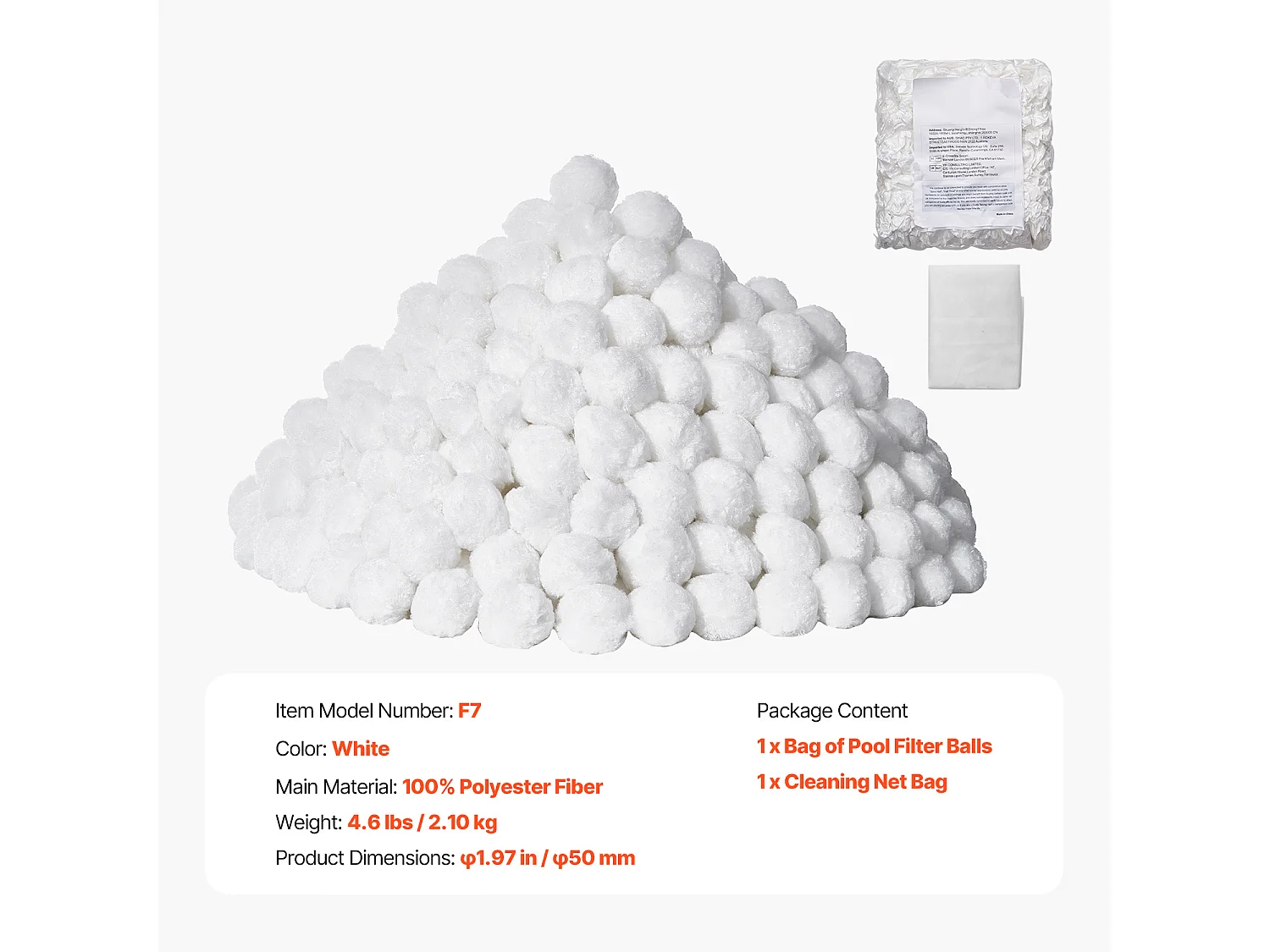 Boules Filtrantes pour Piscine, SucceBuy Boules de Filtre de Piscine de 2.1 kg, Médias Réutilisables de Filtre de Sable pour Piscines