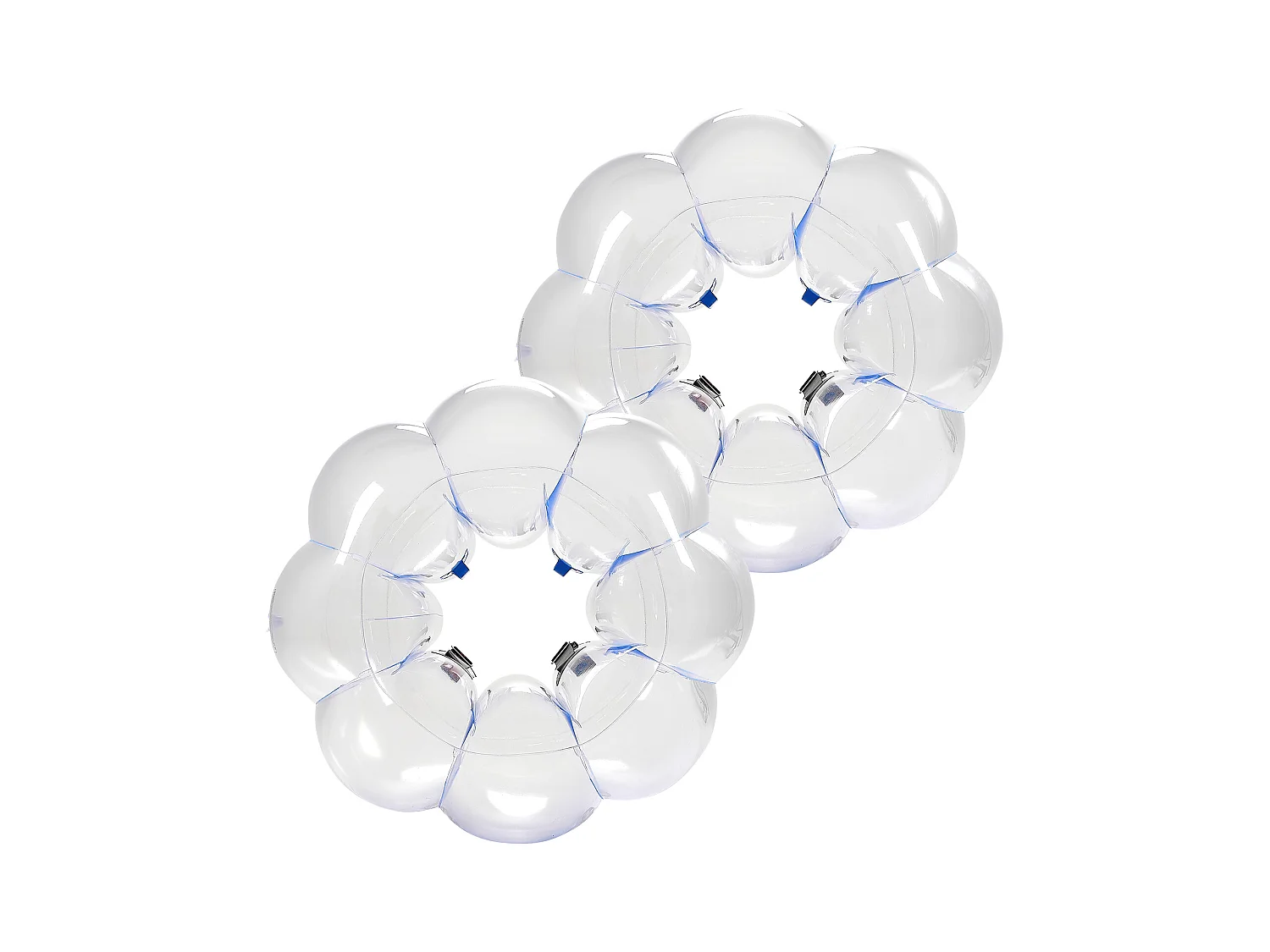 Nadmuchiwane Bumper Balls SucceBuy (2 Sztuki) 0,9 m, Wytrzymałe Piłki do Zderzeń z PVC o Grubości 0,3 mm z Niebieskimi Paskami, Idealne do Sportu