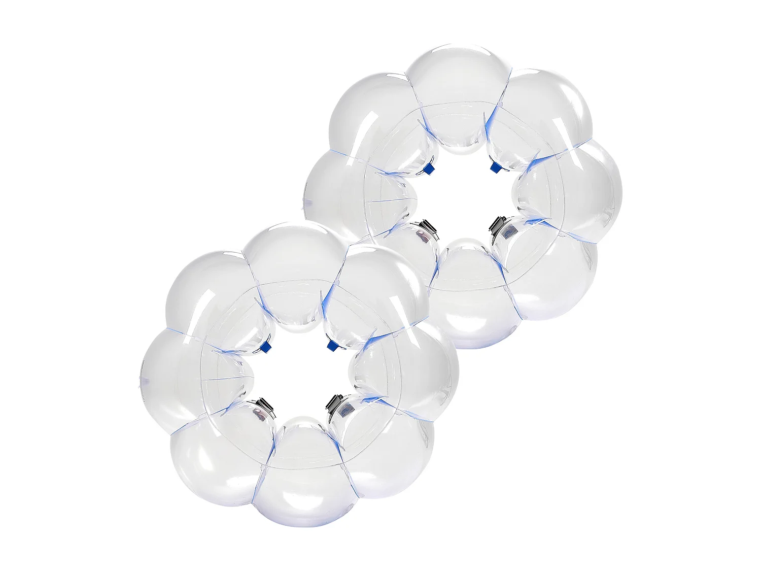 Ballons Pare-Chocs Gonflables SucceBuy (2 Pièces) 0,9 m, Balles de Collision Robuste en PVC de 0,3 mm d'Épaisseur avec Rayures Bleues, Idéales pour les Sports