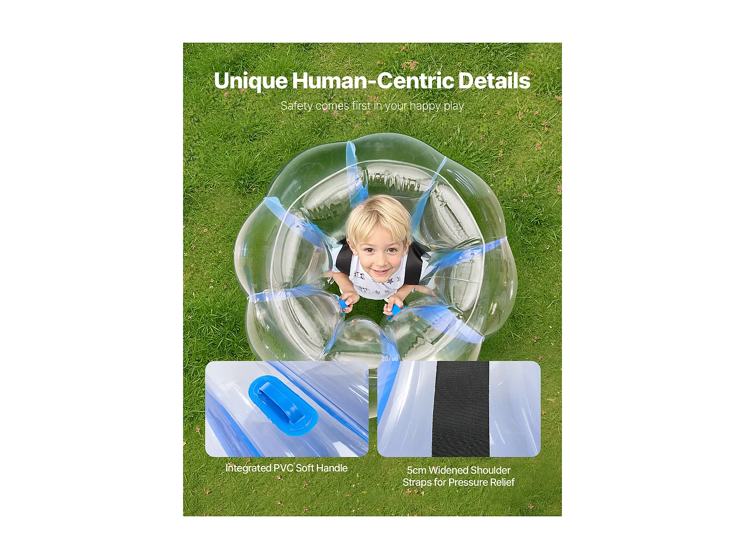 Ballons Pare-Chocs Gonflables SucceBuy (2 Pièces) 0,9 m, Balles de Collision Robuste en PVC de 0,3 mm d'Épaisseur avec Rayures Bleues, Idéales pour les Sports