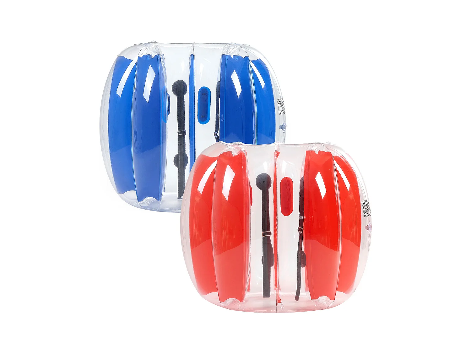 Palloni Paracolpi Gonfiabili SucceBuy (Lotto di 2) da 1,2 m, Palle da Collisione Durevoli in PVC da 0,5 mm di Spessore con Strisce Rosse e Blu per Sport