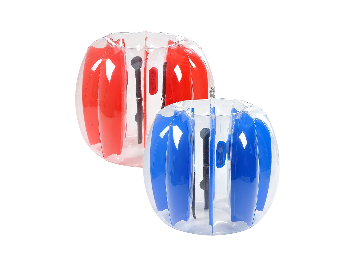 Palloni Paracolpi Gonfiabili SucceBuy (Lotto di 2) da 1,2 m, Palle da Collisione Durevoli in PVC da 0,5 mm di Spessore con Strisce Rosse e Blu per Sport