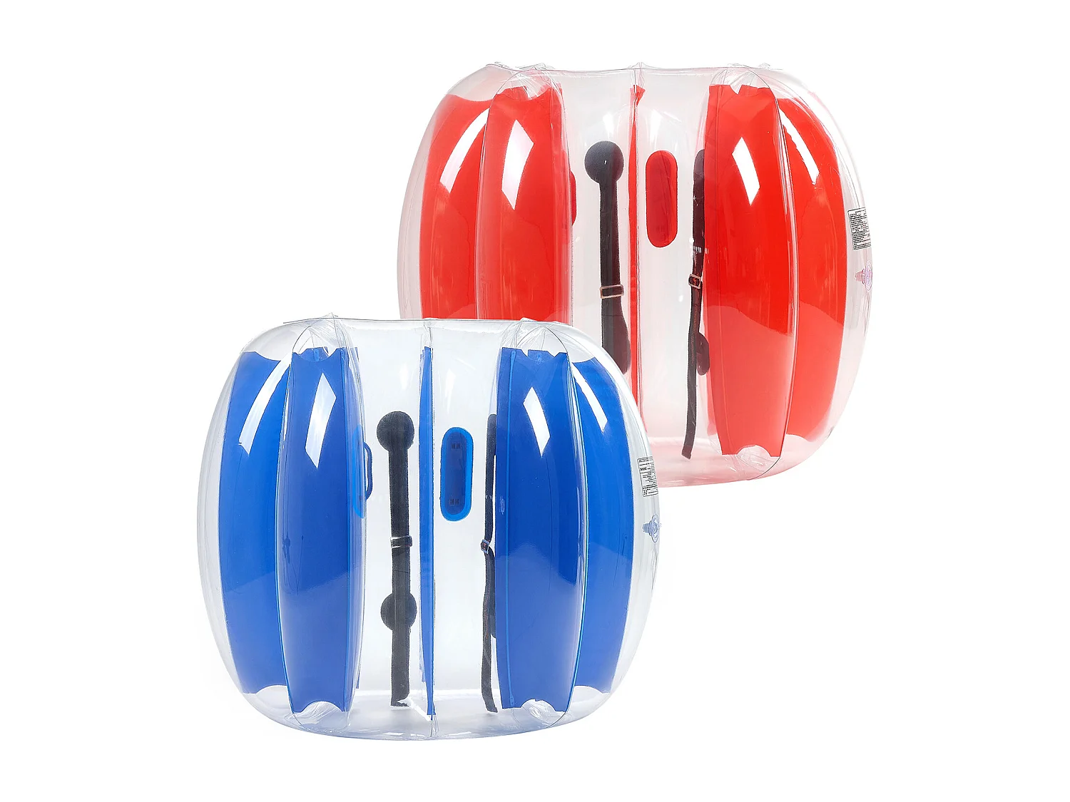 Opblaasbare Stootkussens SucceBuy (Set van 2) van 1,2 m, Duurzame Botsballen van PVC met 0,5 mm Dikte met Rode en Blauwe Strepen voor Sport