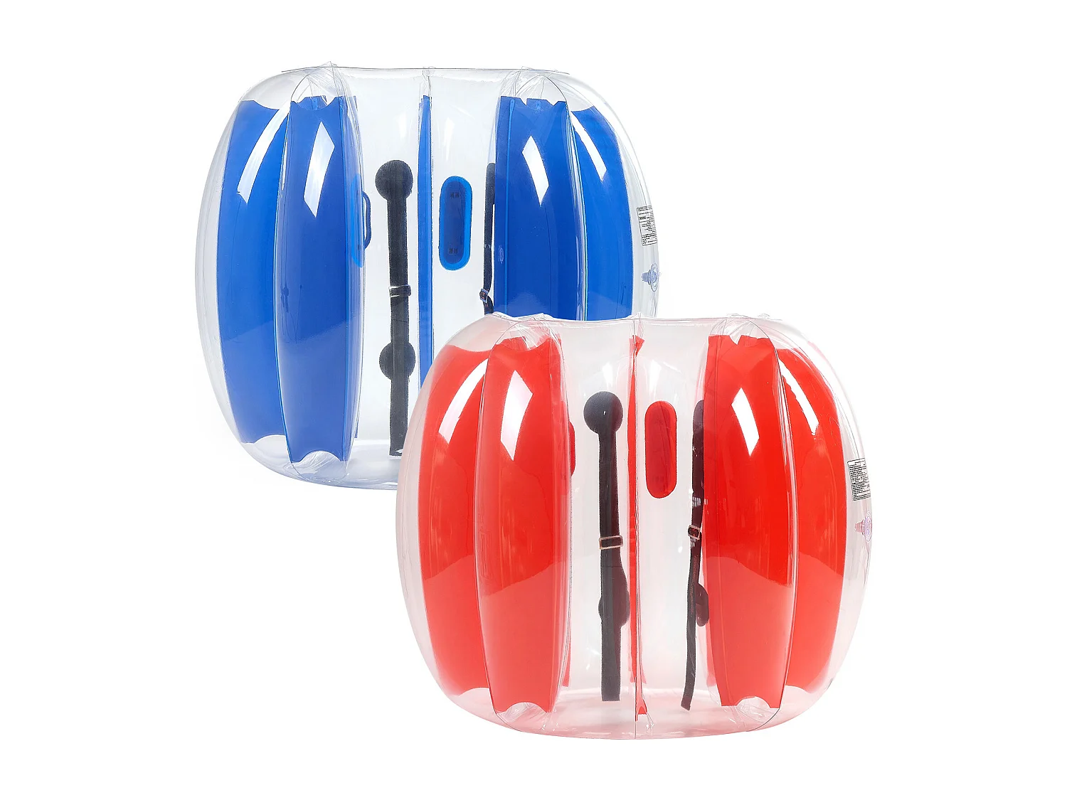 Opblaasbare Stootkussens SucceBuy (Set van 2) van 1,2 m, Duurzame Botsballen van PVC met 0,5 mm Dikte met Rode en Blauwe Strepen voor Sport