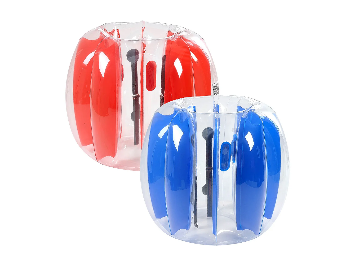 Opblaasbare Stootkussens SucceBuy (Set van 2) van 1,2 m, Duurzame Botsballen van PVC met 0,5 mm Dikte met Rode en Blauwe Strepen voor Sport