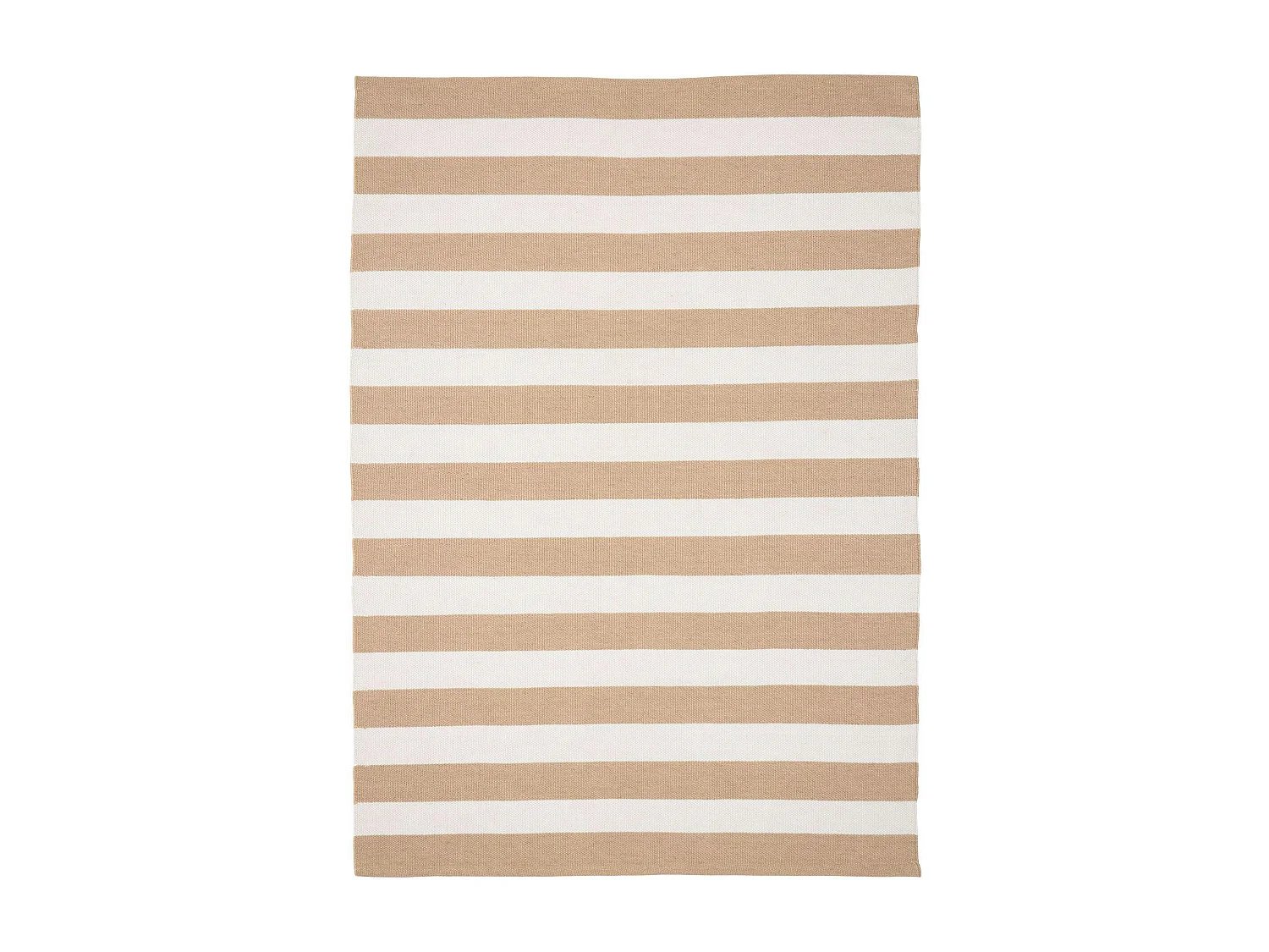 Tapis d'extérieur écoresponsable - rayures beige/blanc MENDOZA