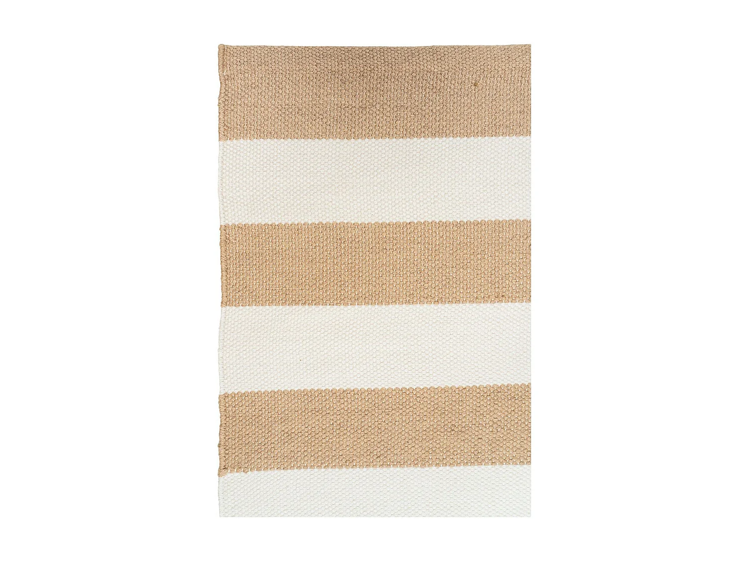 Tapis d'extérieur écoresponsable - rayures beige/blanc MENDOZA