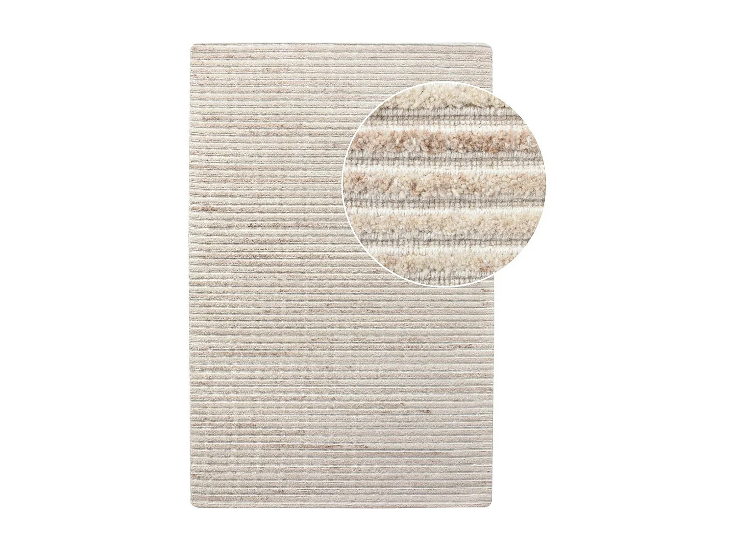 Tapis blanc ivoire en laine tuftée main 200x300 cm FEZ