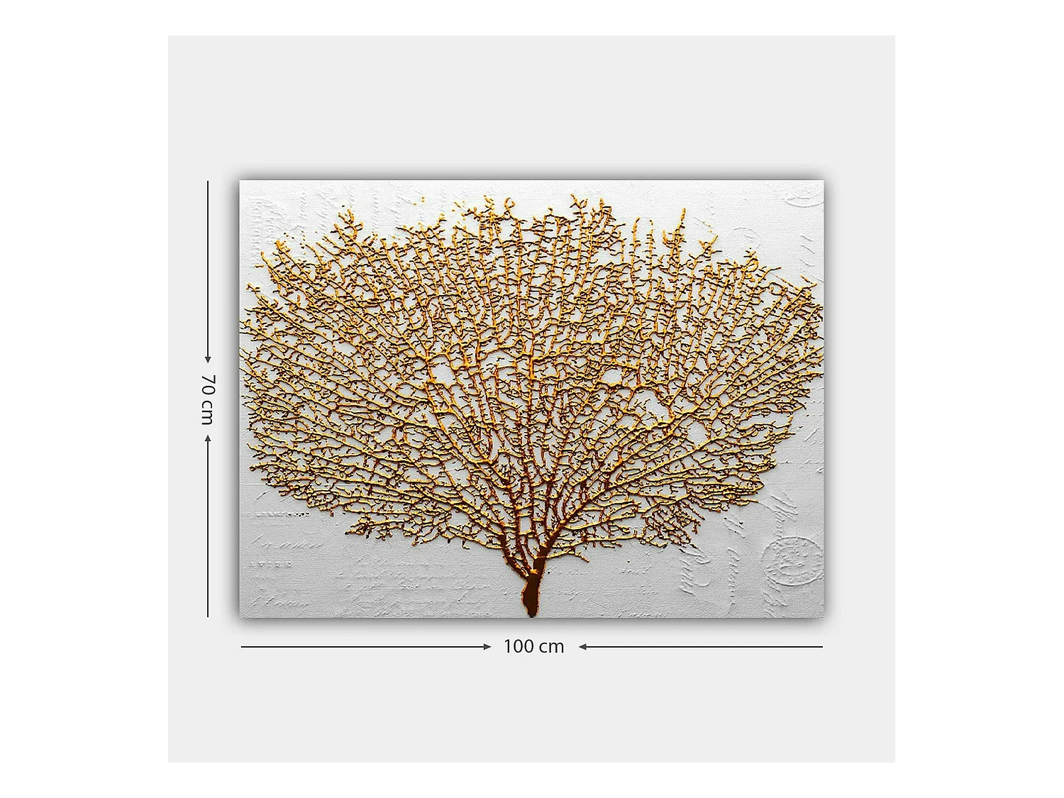 Tableau décoratif blanc et or – arbre texturé