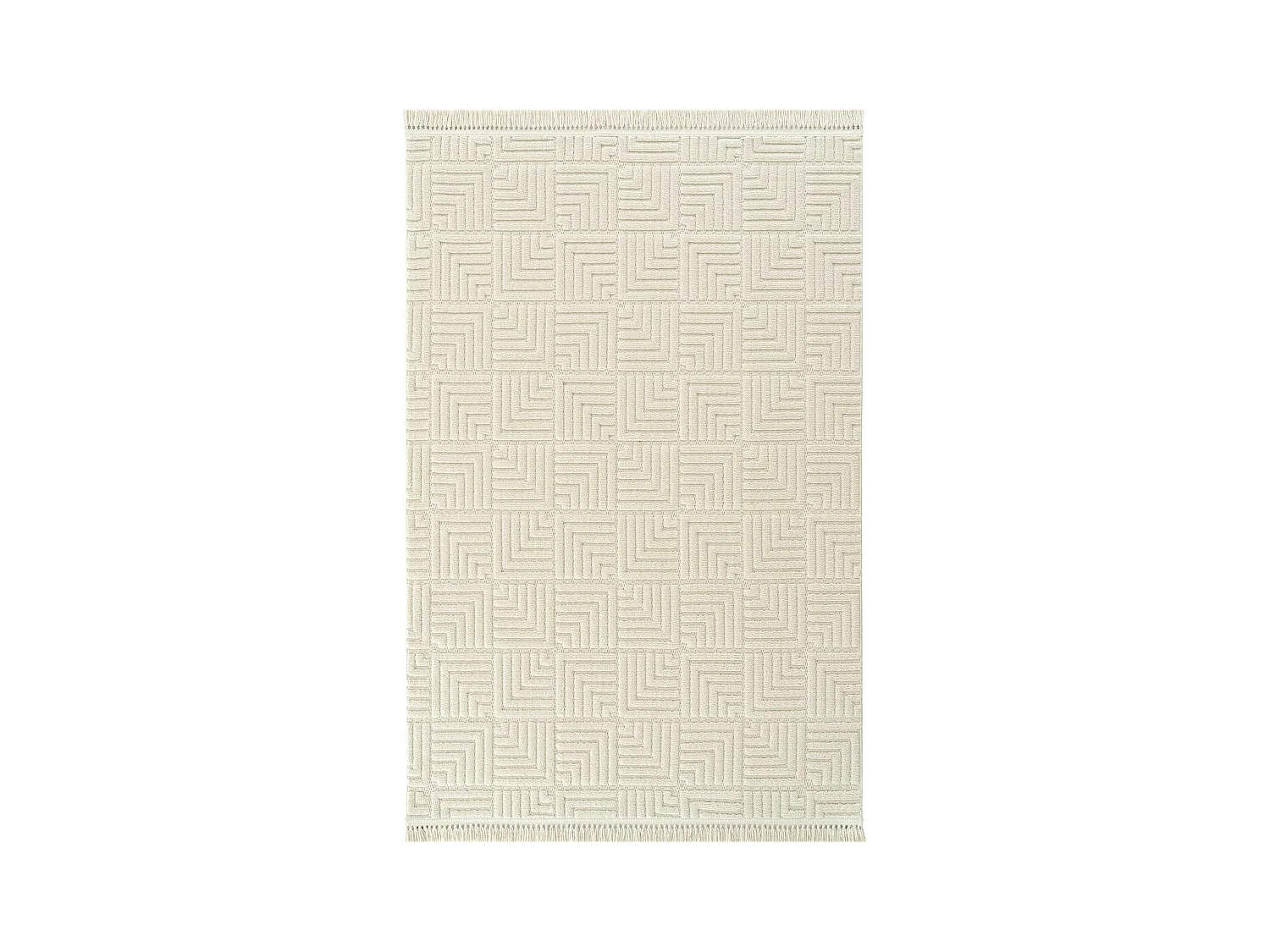 Tapis de salon beige – motif carré, 120x180 cm ISTANBUL
