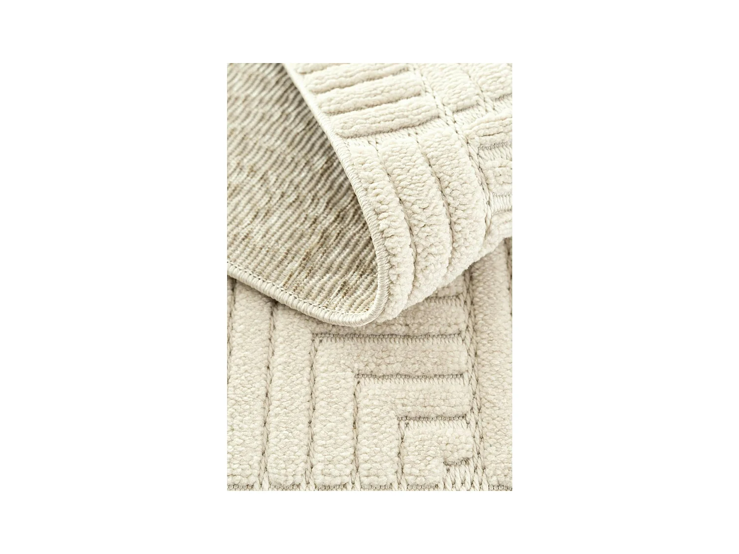 Tapis de salon beige – motif carré, 120x180 cm ISTANBUL