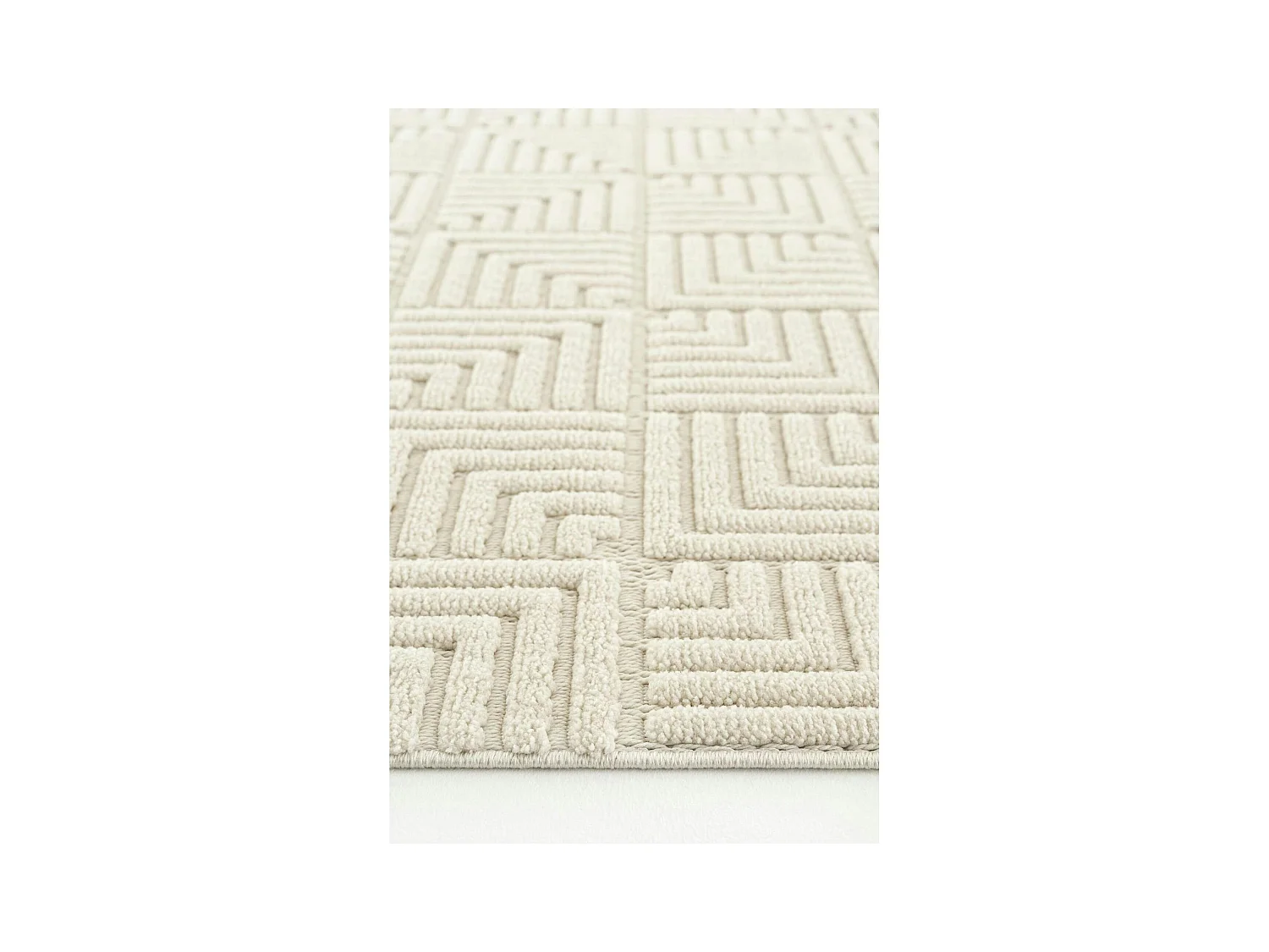 Tapis de salon beige – motif carré, 120x180 cm ISTANBUL