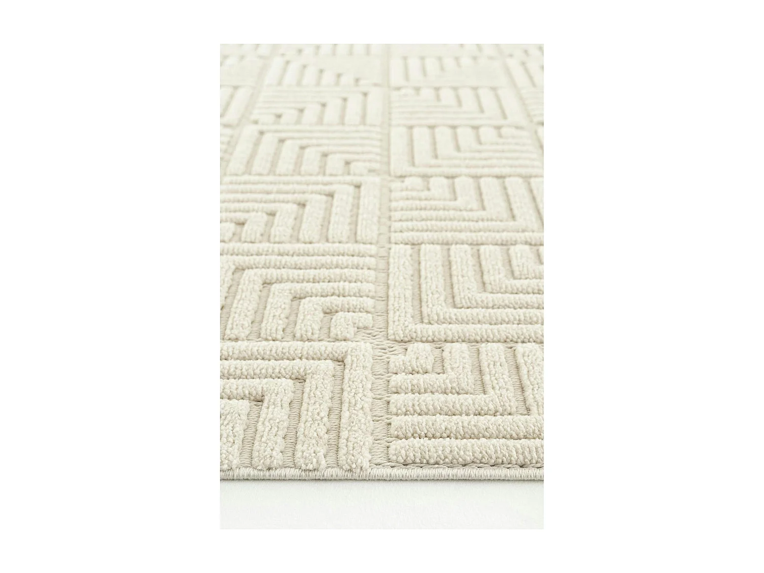 Tapis de salon beige – motif carré, 120x180 cm ISTANBUL