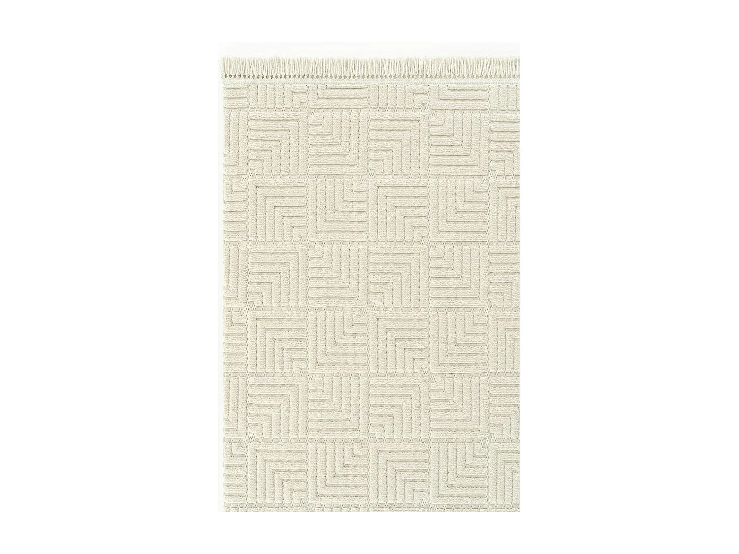 Tapis de salon beige – motif carré, 120x180 cm ISTANBUL