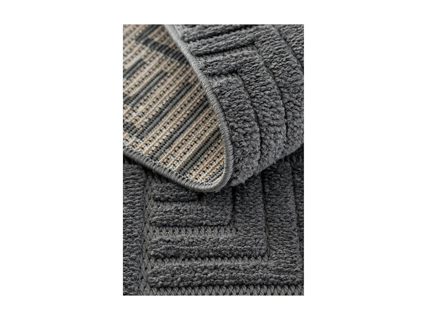 Tapis gris foncé – motif carré, 120x180 cm ISTANBUL