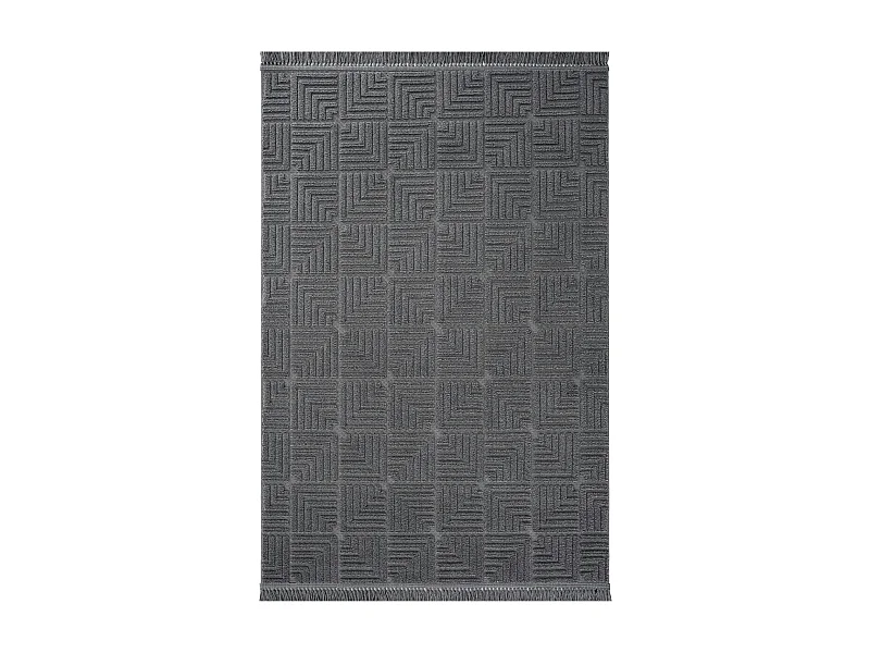 Tapis gris foncé – motif carré, 120x180 cm ISTANBUL