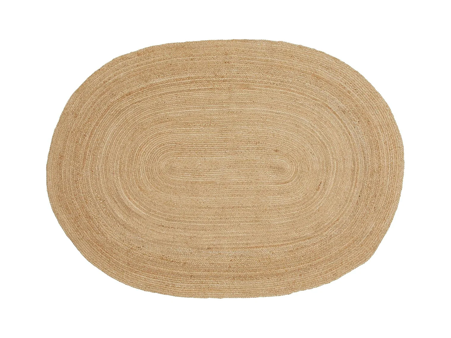 Tapis bohème en jute tressée - forme ovale, déco naturelle FEZ