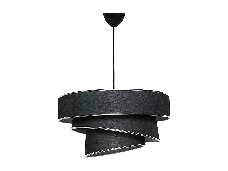 Suspension design noir et argent - abat-jour triple ZURICH
