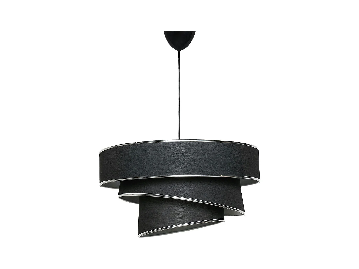 Suspension design noir et argent - abat-jour triple ZURICH