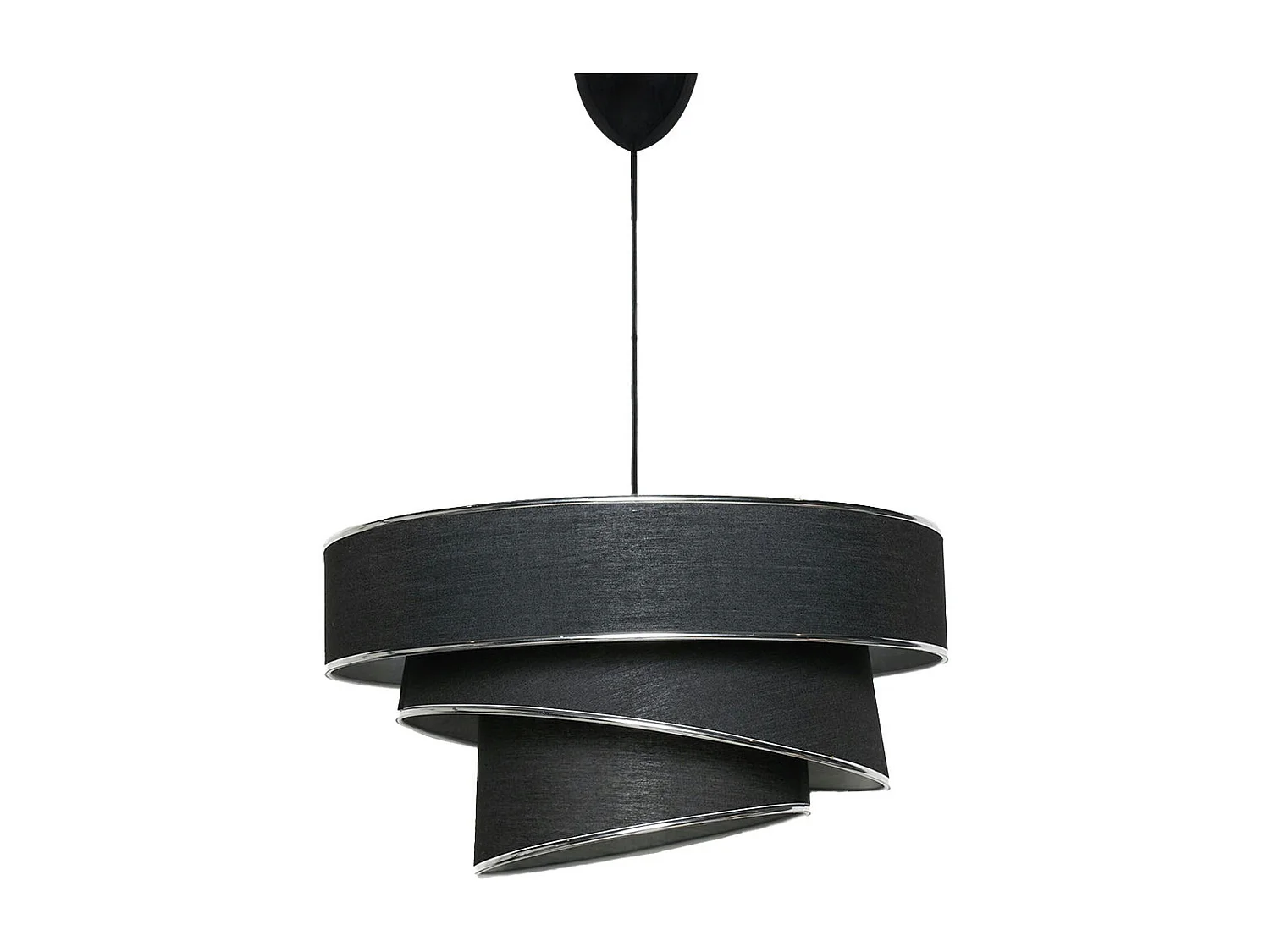 Suspension design noir et argent - abat-jour triple ZURICH