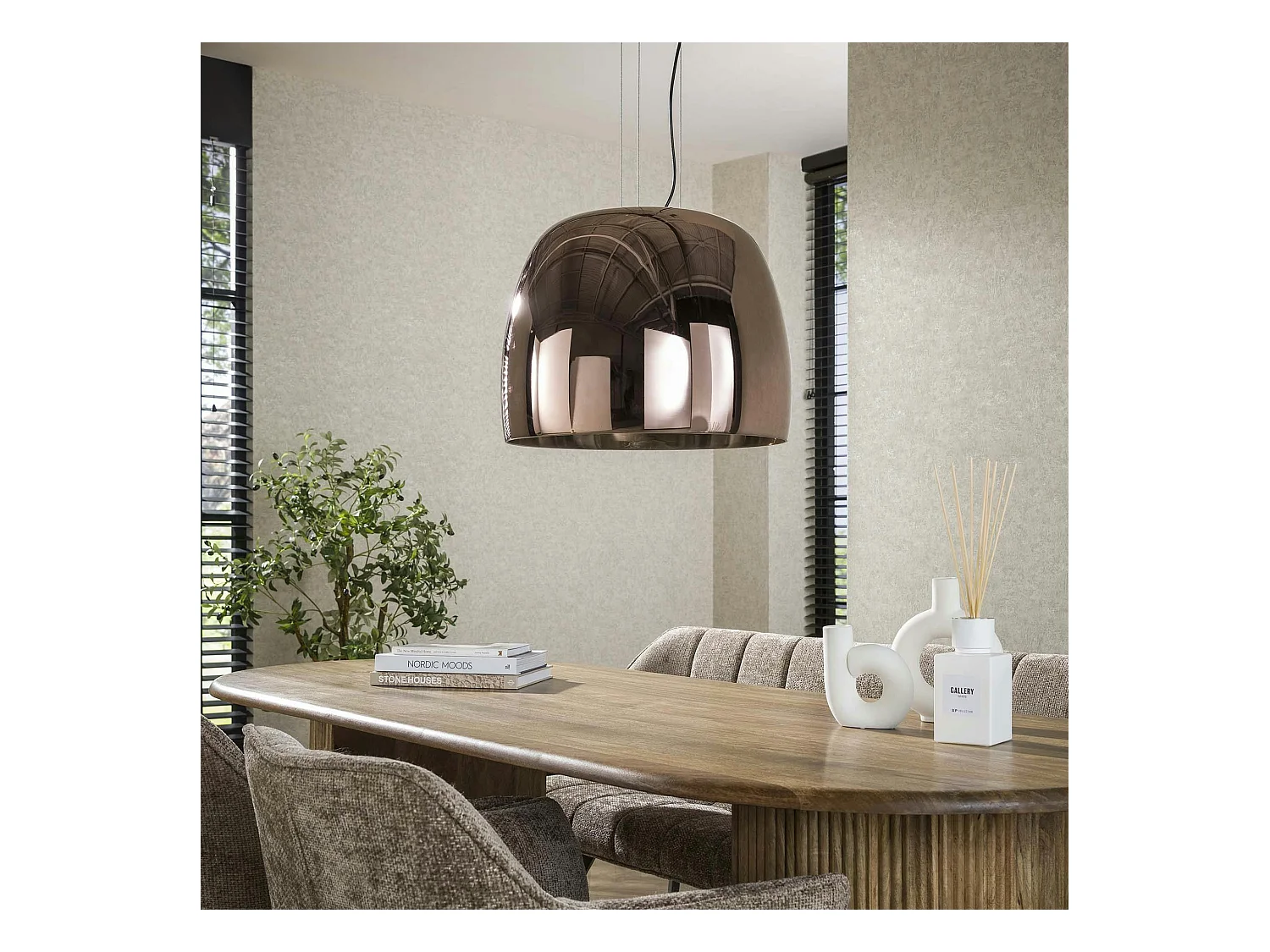 Suspension en verre cuivré forme cloche 48 cm NIAGARA