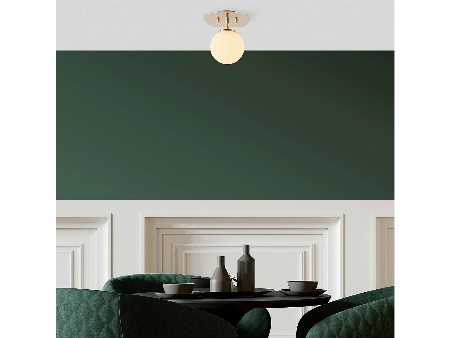 Plafonnier globe – finition dorée chic SIERRE