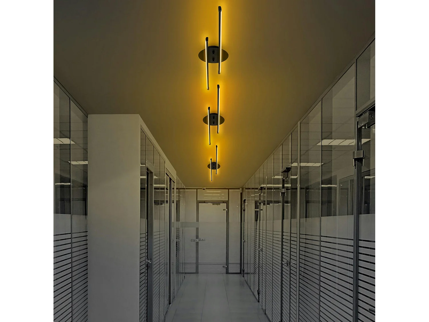 Plafonnier design LED - 2 barres métal noir VIESTE