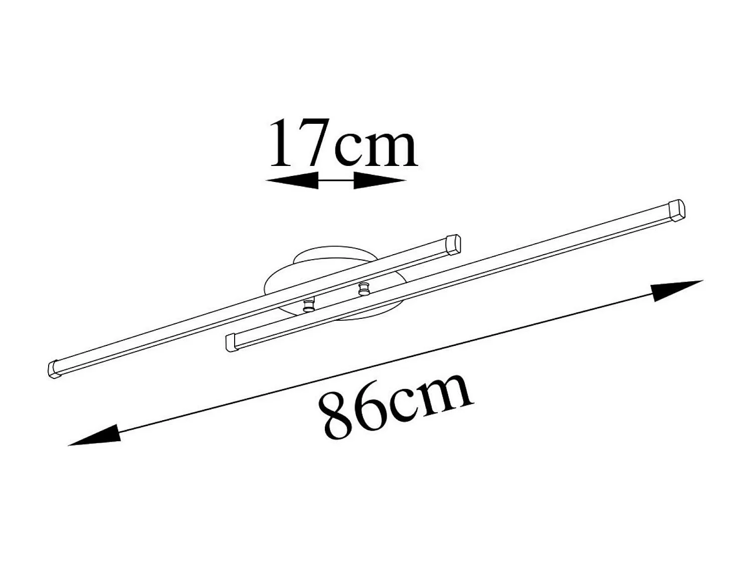 Plafonnier design LED - 2 barres métal noir VIESTE