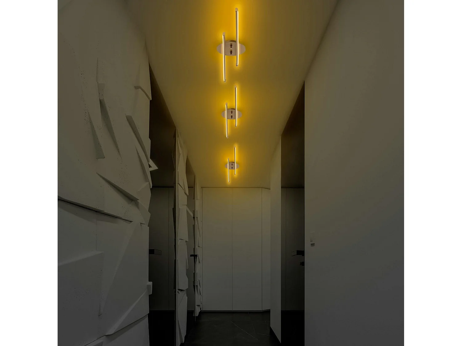 Plafonnier design LED - 2 barres métal doré VIESTE