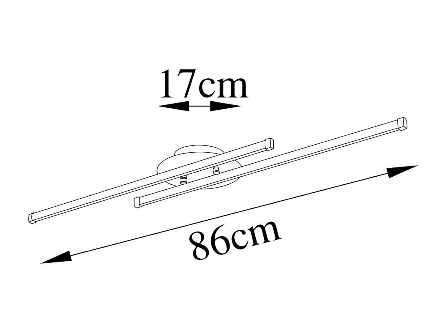 Plafonnier design LED - 2 barres métal doré VIESTE