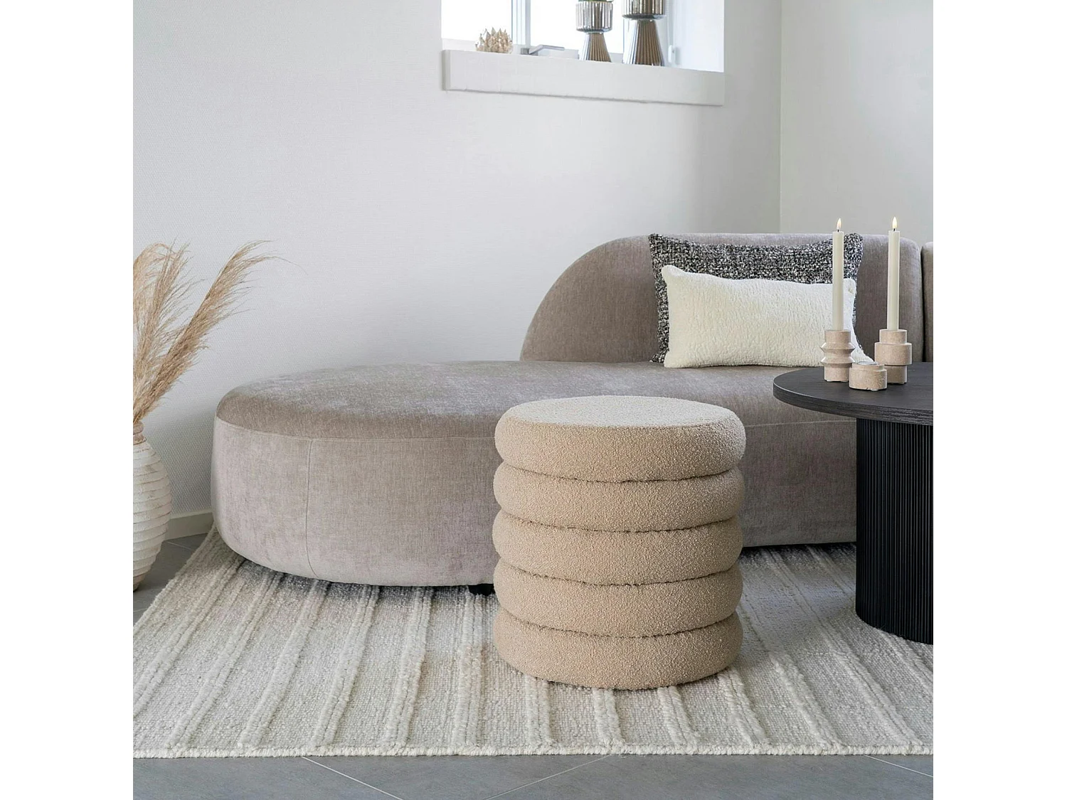 Tapis blanc ivoire en laine tressée main 160x230 cm FEZ