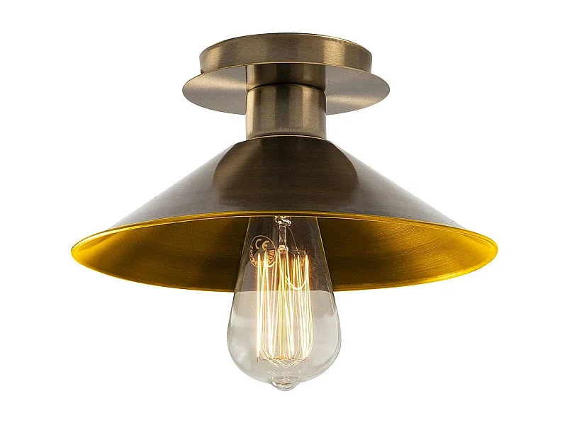Plafonnier vintage métal brossé - intérieur or URLA