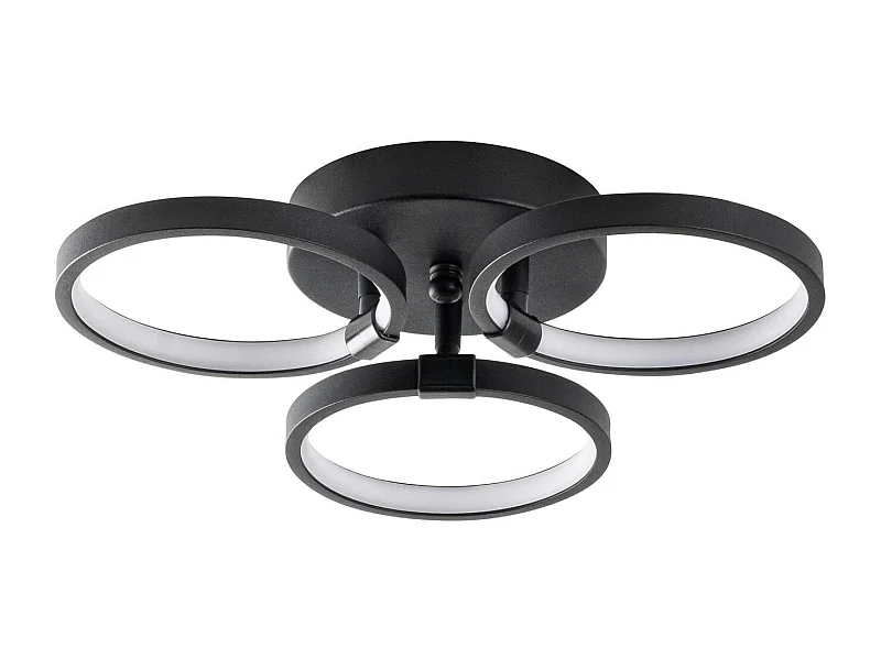 Plafonnier LED noir moderne – 3 anneaux VIESTE