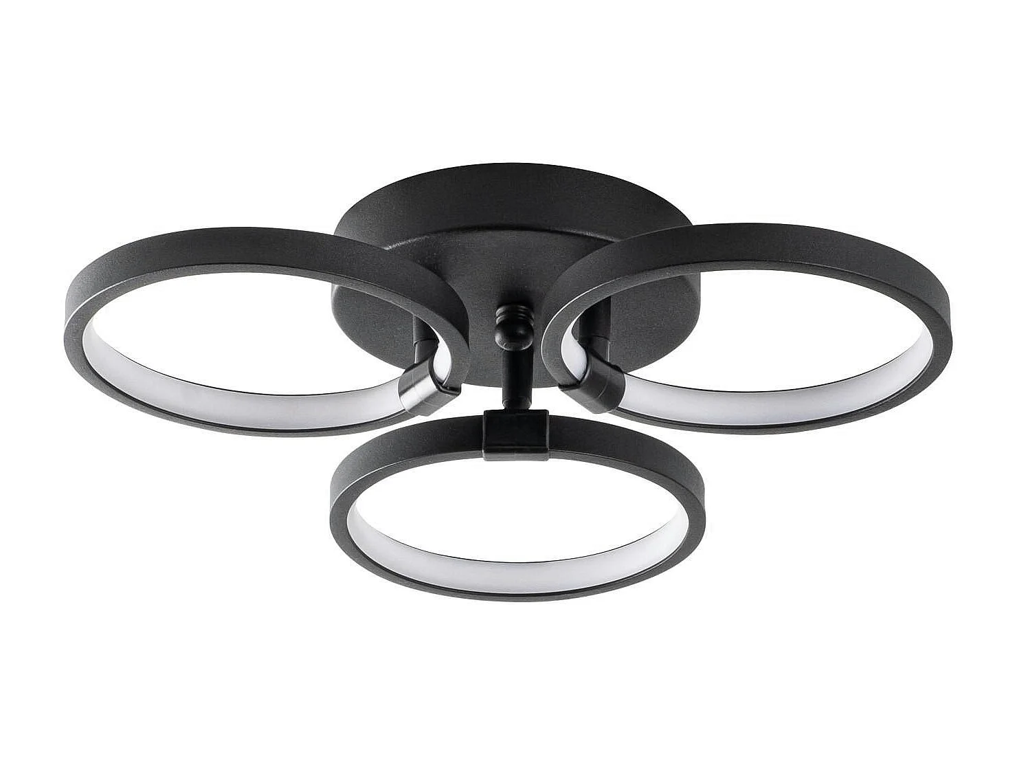 Plafonnier LED noir moderne – 3 anneaux VIESTE