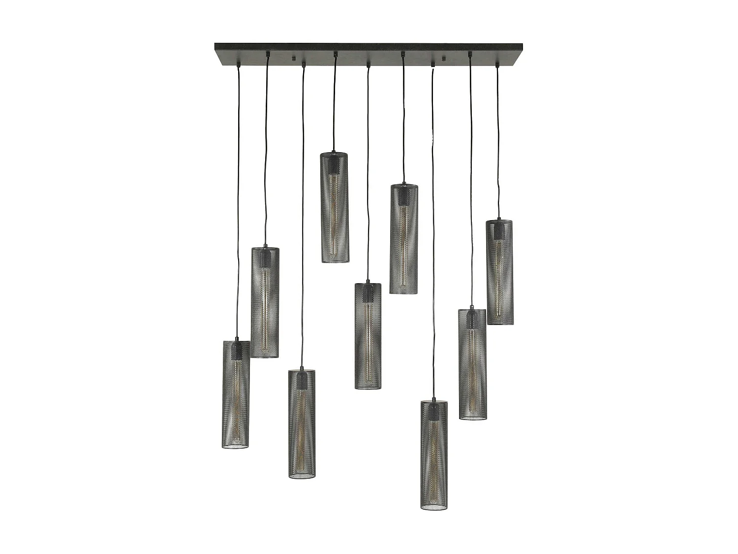 Suspension contemporaine grillagée 9 abat-jour RALF