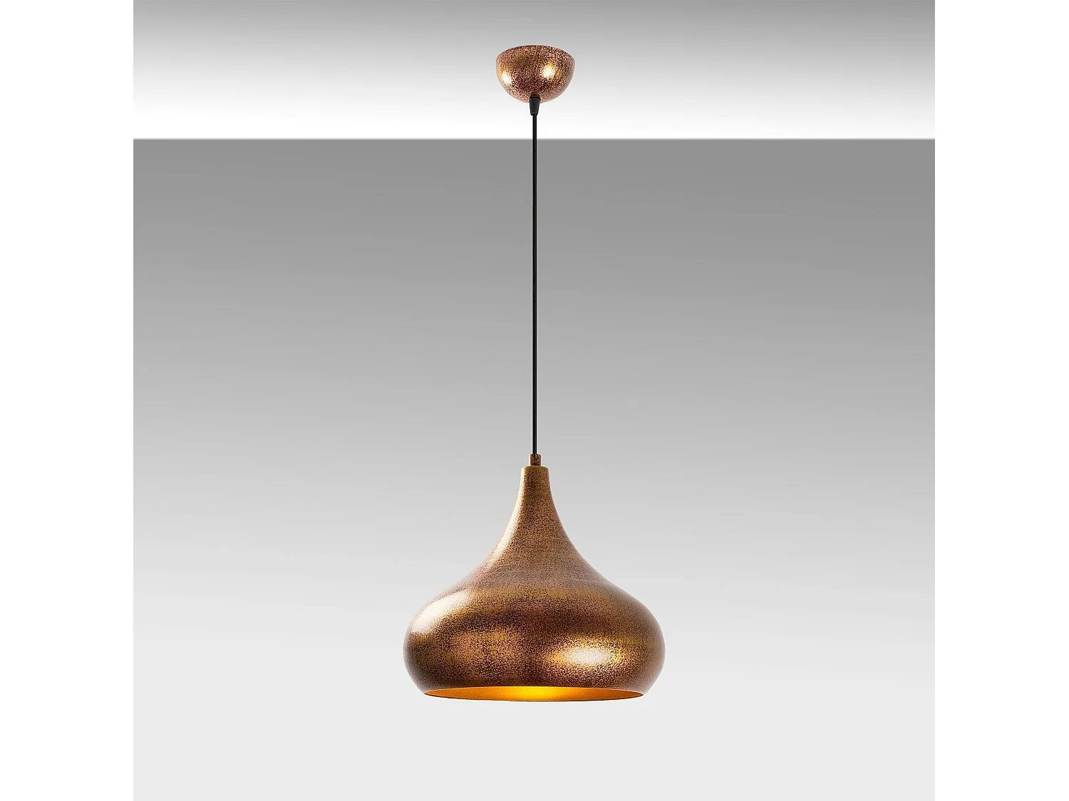 Suspension métal effet cuivre brossé – forme goutte SILE