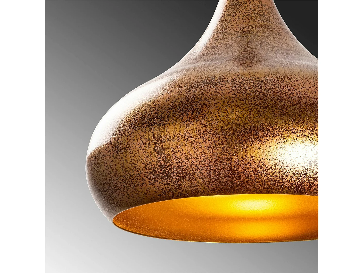 Suspension métal effet cuivre brossé – forme goutte SILE