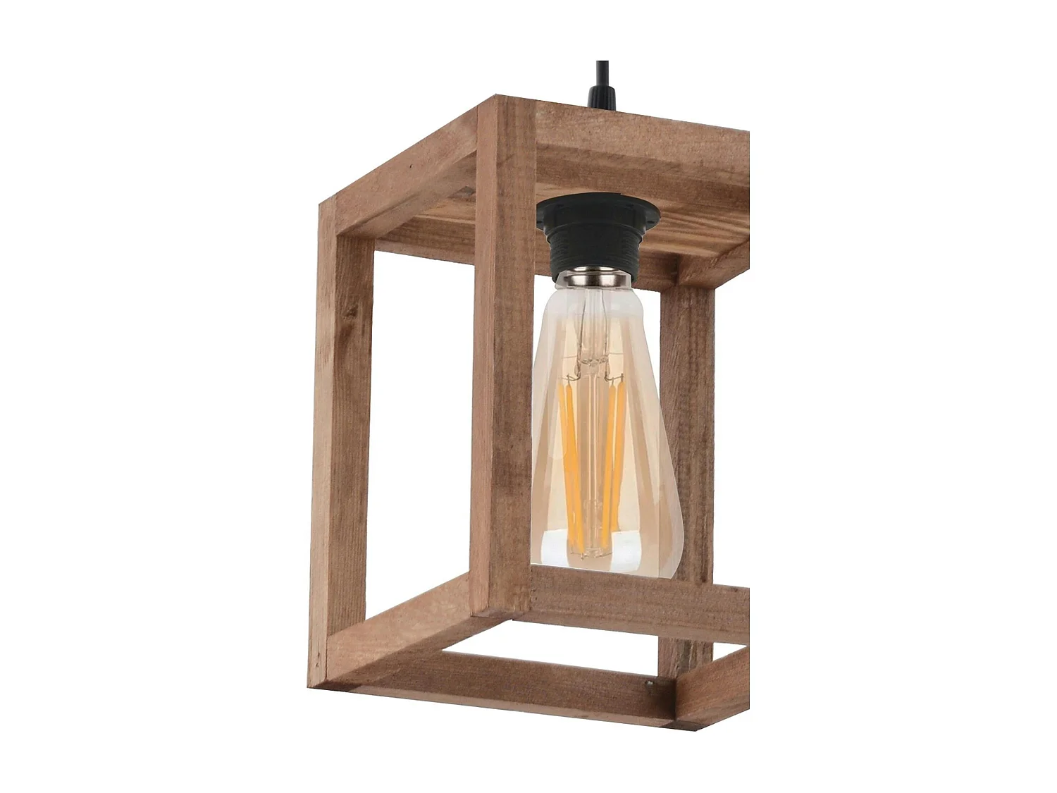 Suspension industrielle - cube bois CAMOGLI