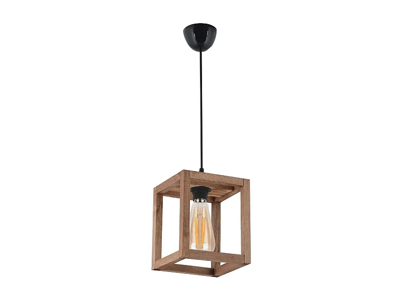 Suspension industrielle - cube bois CAMOGLI