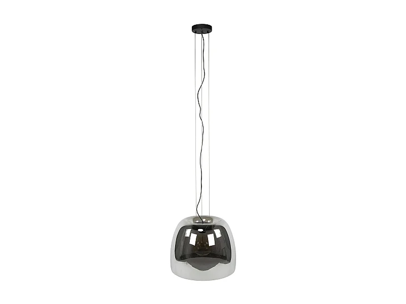 Suspension en verre gris fumé forme cloche 48 cm NIAGARA