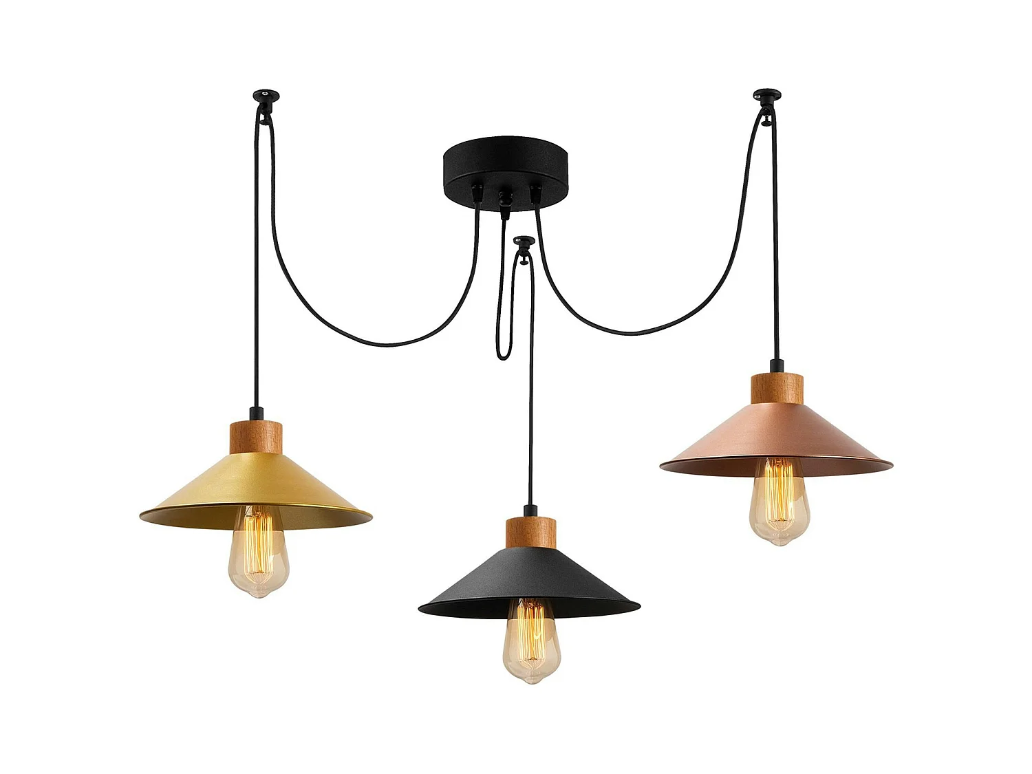 Suspension salon design - style araignée noir et or IGDIR