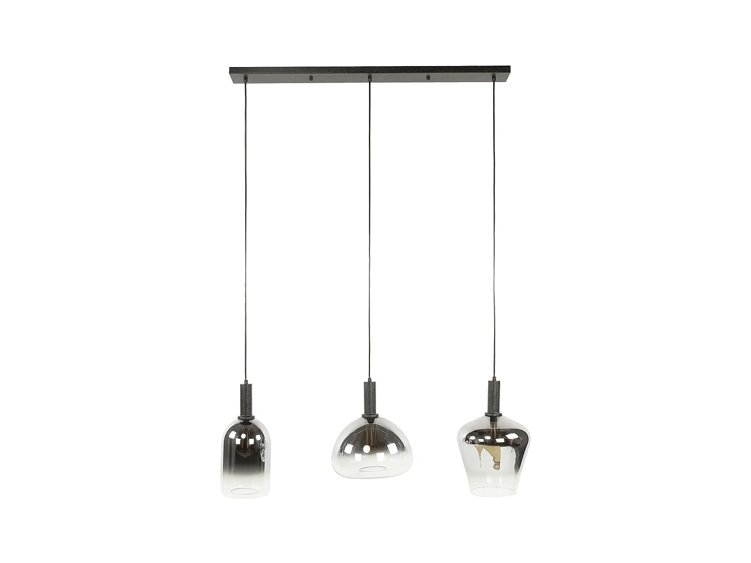 Suspension en verre fumé – 3 formes NOVA